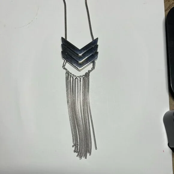 37 1/2" Lane Bryant Silver Necklace with Pendant - Picture 2 of 5